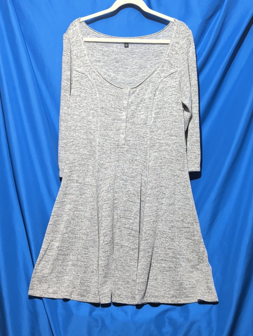 torrid 1 or 14/16 Light Heather Gray Midi Scoop Neck Dress